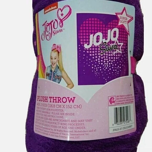 New Nickelodeon JoJo Siwa Kids' Throw Blanket Plush Throw Size: 46" x 60" - Picture 1 of 1